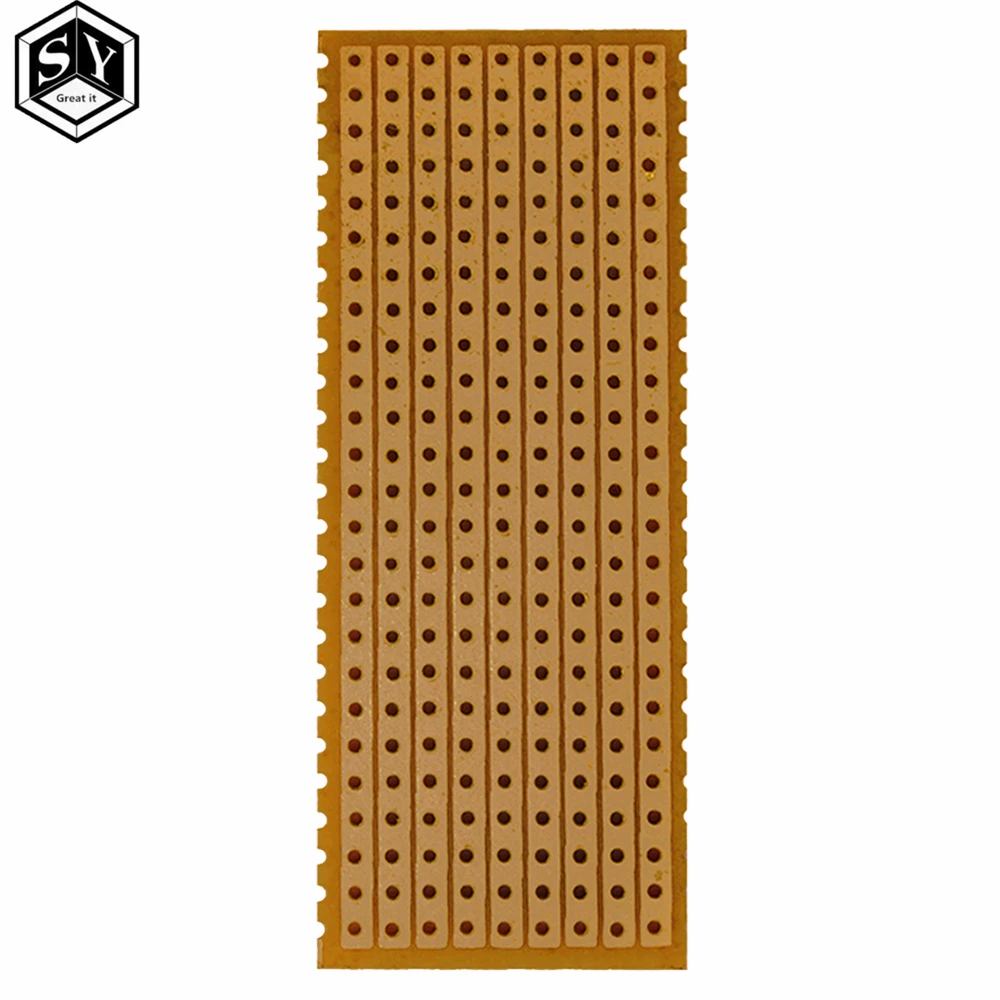 10PCS DIY 프로토타입 종이 PCB: 25x64mm 범용 실험 매트릭스 ? 단일 행 연속 구멍