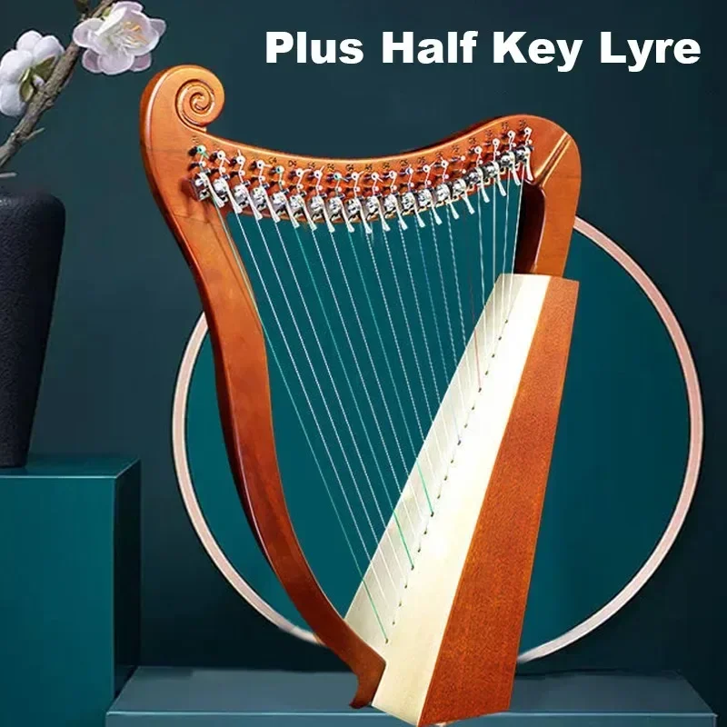Harp 19 23 String Angelica Half Key Lyre Harp High Quality Mahogany Musical Instrument 19 23 String Lyre Musical Instrument