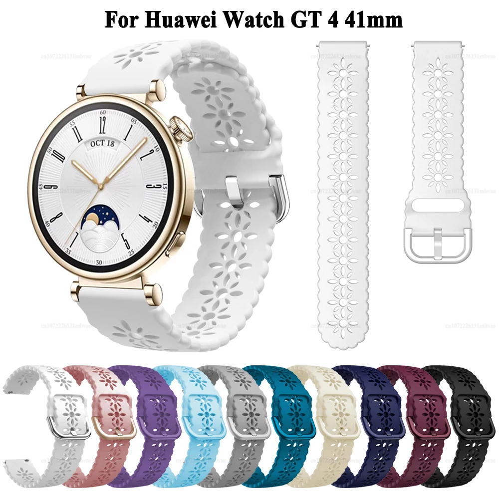 

Watch Band Universal 18mm Width Bracelet For Huawei Watch GT 4 GT4 41mm Silicone Strap Girl Women Replacement Wristband