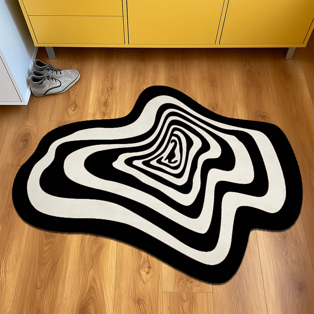 

Irregular Carpet Bedroom Geometric Rug Soft Fine Short Plush Non-slip Machine Washable Floor Mat Bedside Living Room Area Rugs