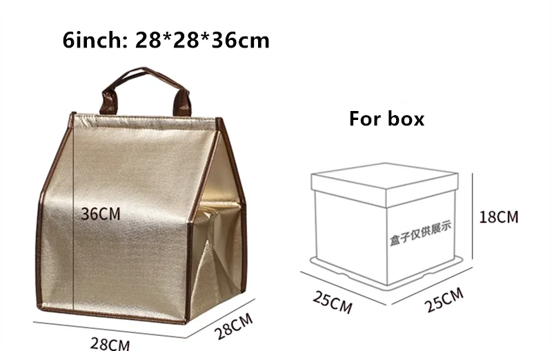 Custom Golden Thermal Insulated Cooler Bag for Cake & Chicken, Reusable Lunch Picni... - SKU TIC01428 - UGI Packaging