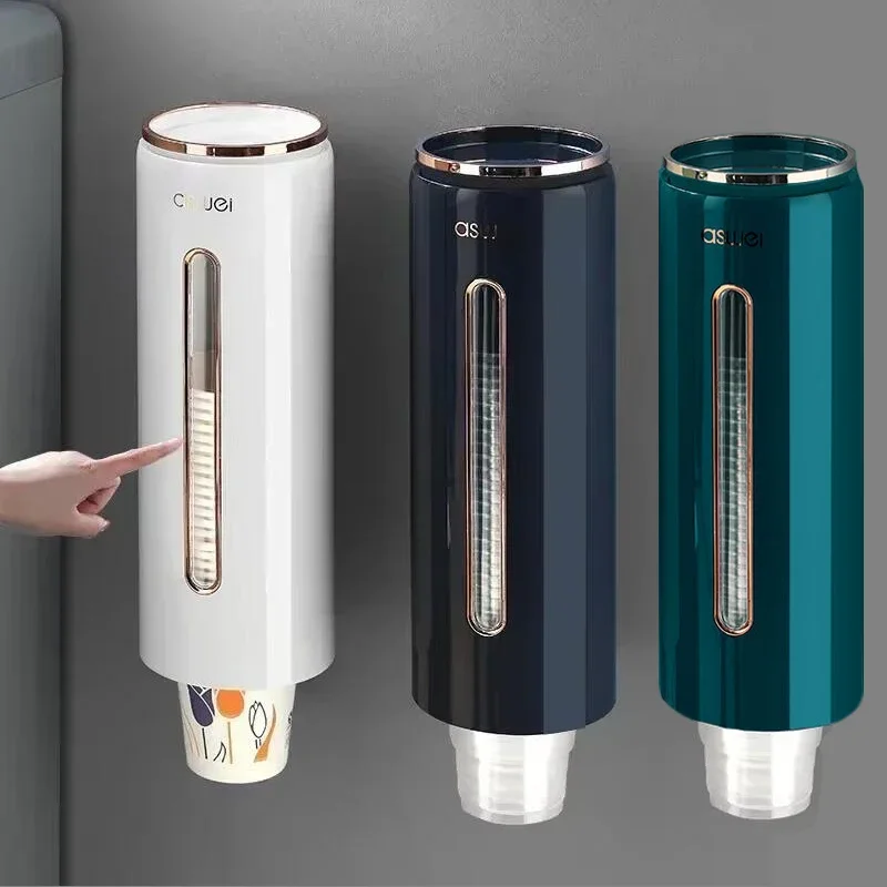 Dispenser Automatically Drop Cup Remover Wall Mounted Disposable Paper Cups Dispenser Plastic Cup Holder Cups Container