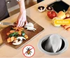 Round Stainless Steel Flap Flush Recessed Built-in Balance Swing Flap Lid Cover Trash Bin Garbage Can Kitchen Counter Top 6