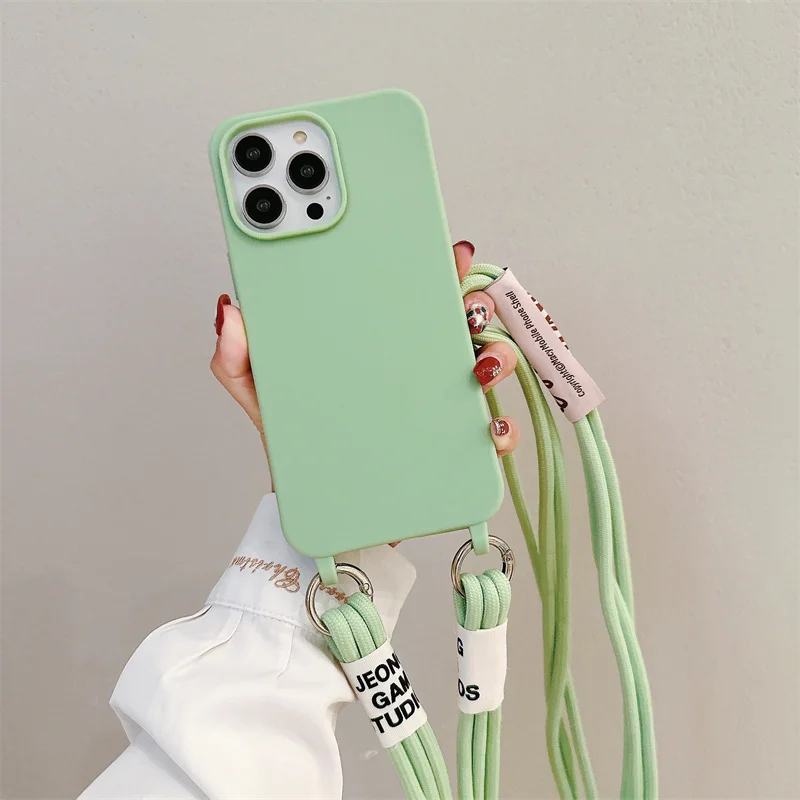 Handyhülle Mit Umhängeband Für Iphone Silikon Crossbody Case_voghion.com