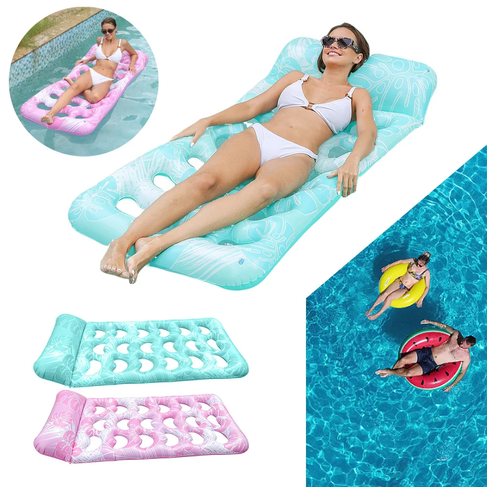 Inflatable Water Sleeping Bed Pool Floats Water Lounger Portable Floating Air Mattress Beach Lounger Chair Swim Pool Accessories
