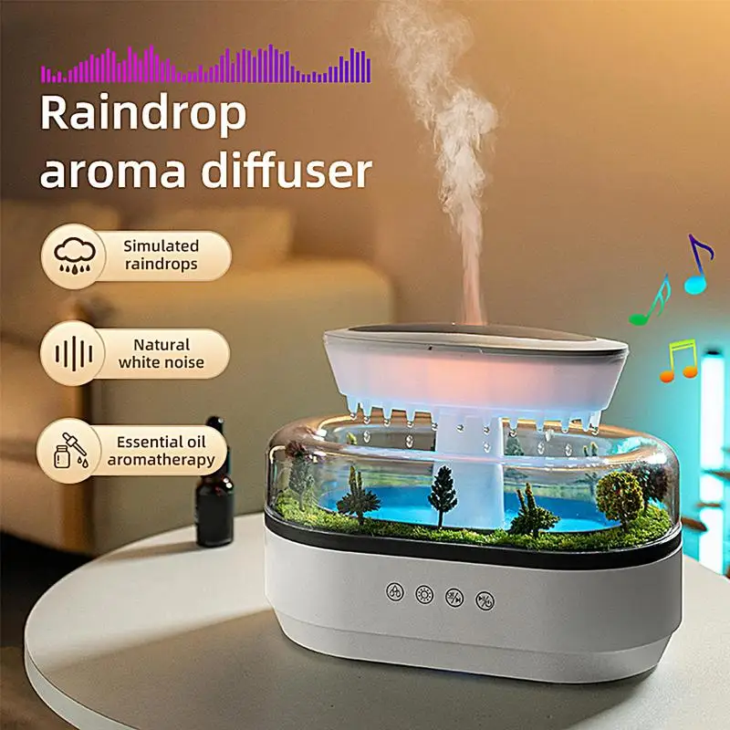Raindrop Oils Diffusers For Home Trees Aromatherapy Oil Diffuser Water Drip Humidifier Air Humidifier Diffuser With 7 Color