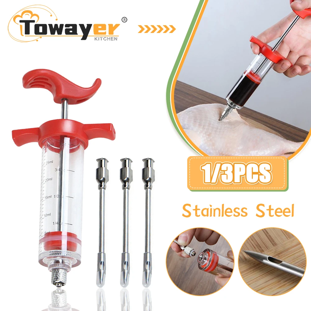 Flavor Needle BBQ Meat Syringe Marinade Injector Pork Steak Meat Sauces