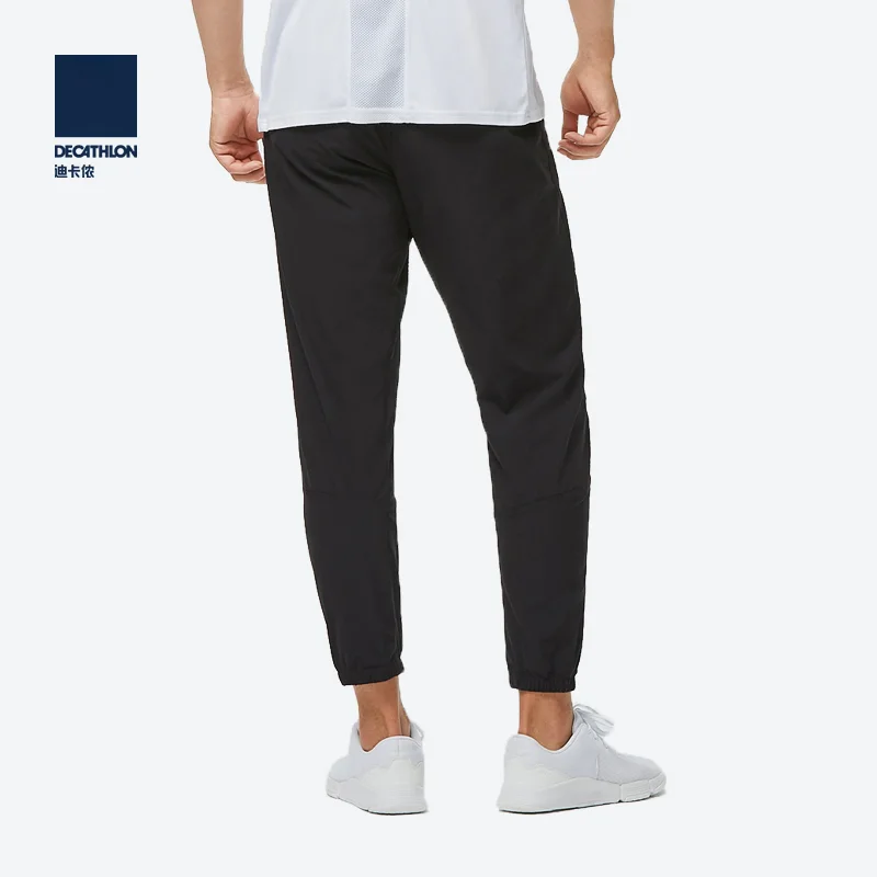 Decathlon Fitness Sweatpants 남성 가을 스트레이트 레그 묶인 피트 짠 러닝 바지 통기성 빠른 건조 바지 Sap1