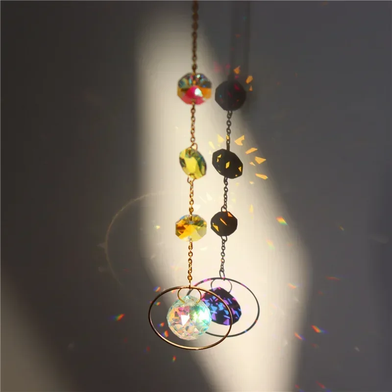 Sun Moon Stars Prism Beads Exquisite Rainbow Suncatcher for Garden and Windows