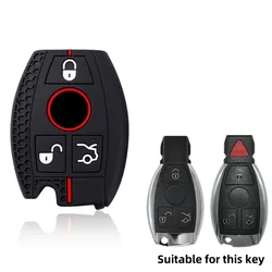 Luxurious Silicone Car Key Cover with Keychain (3 Buttons)