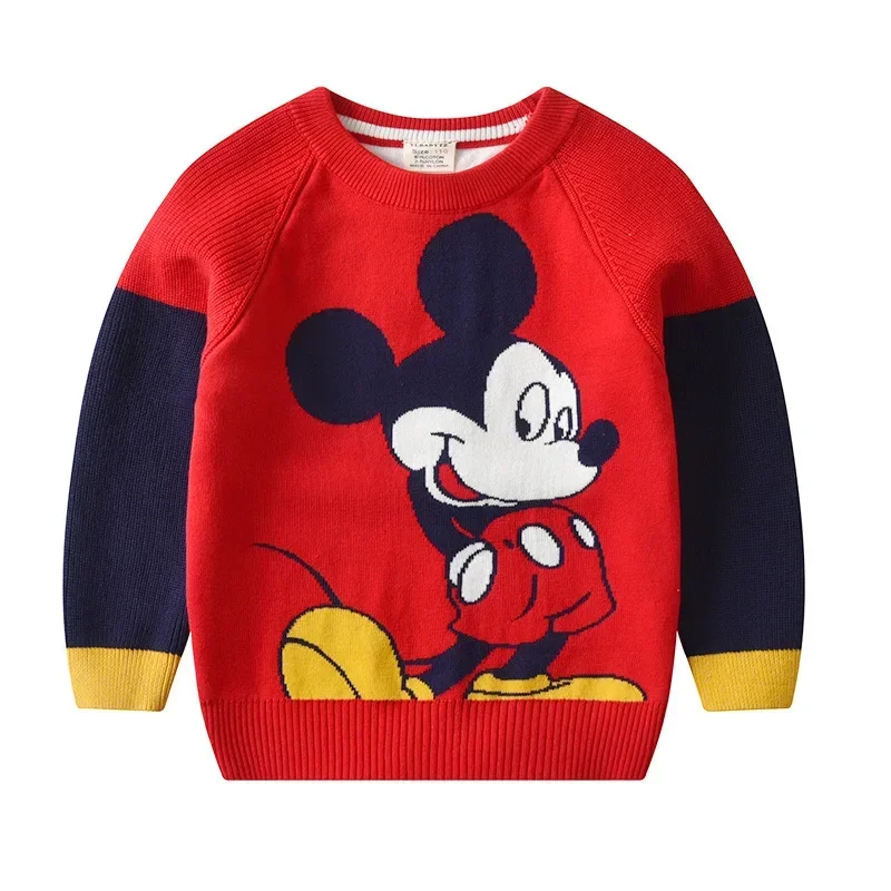 Children tops Baby Boy Sweater spring autumn winter thick knitted cotton pajama tops cartoon Mickey Mouse children clothing kid wear jacket