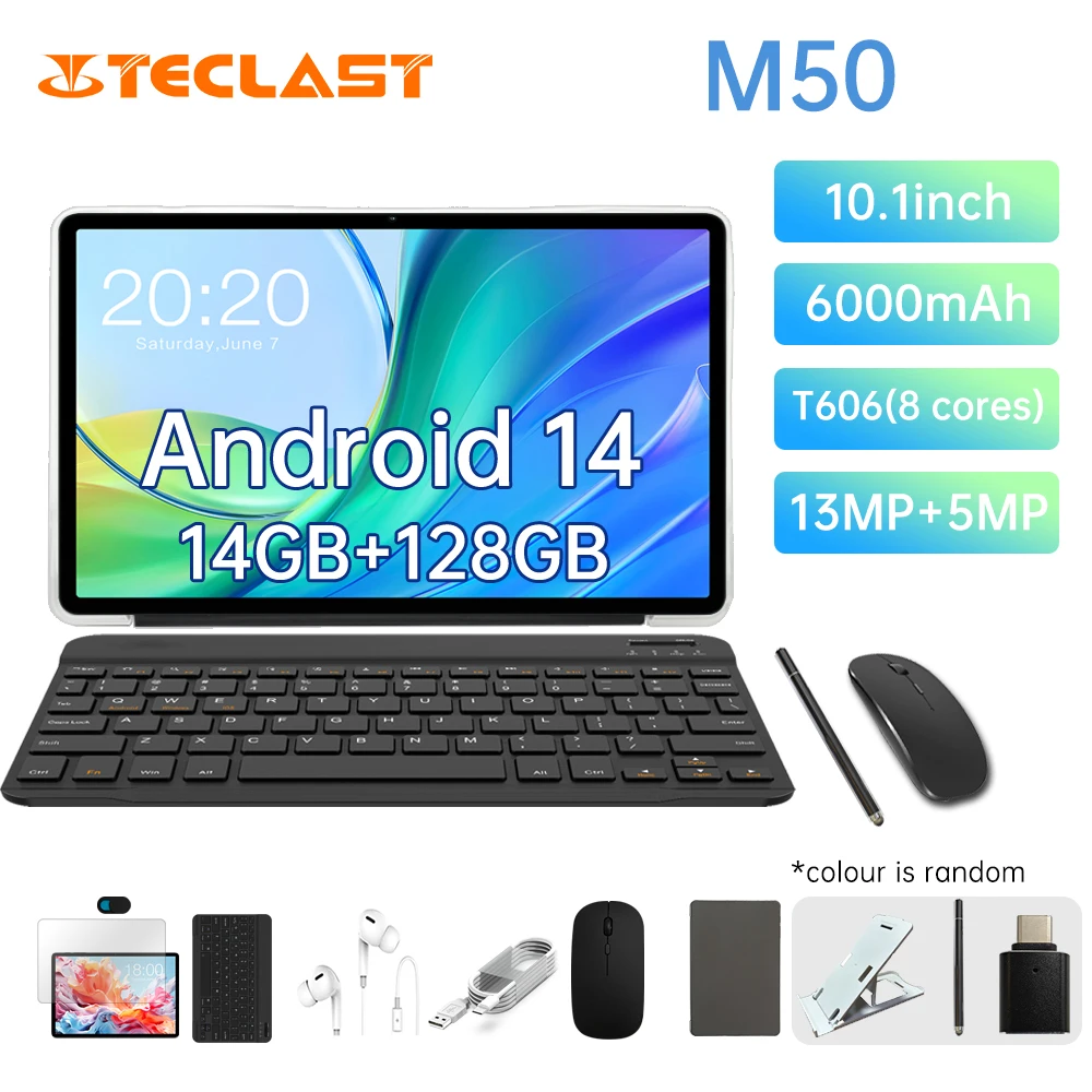 新品未使用 Teclast M50  Unisoc T606 6+128GB Teclast M50 2024 Tablet Unisoc T606 8-core 2.0GHz/14GB(6GB+