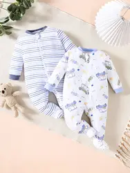 Two - Piece Baby Bamboo Fiber Cartoon Car Jumpsuit and Leggings - Breathable and Comfortable - 9M (MULTI)