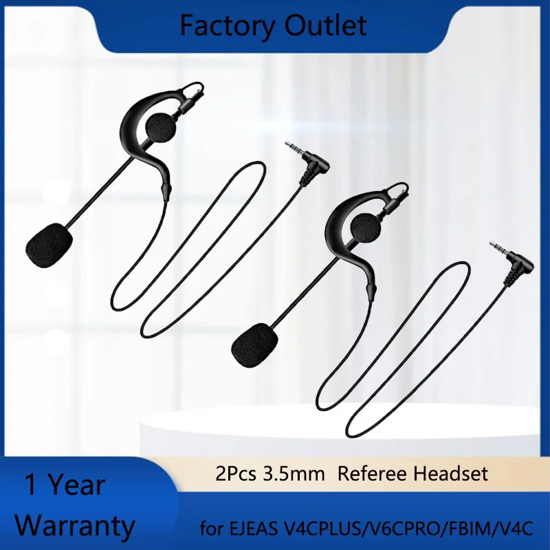 EJEAS2Pcs35mmRefereeEarhookHeadsetInterphoneHeadphoneFootball