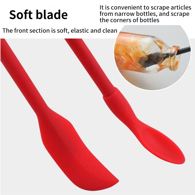 3PCS/6PCS Silicone Spatula Mini Jam Scraper Small Tip Double-headed Scoop Cream Butter Spoon silicone spatula cream spatula Kitchen Accessories Creative