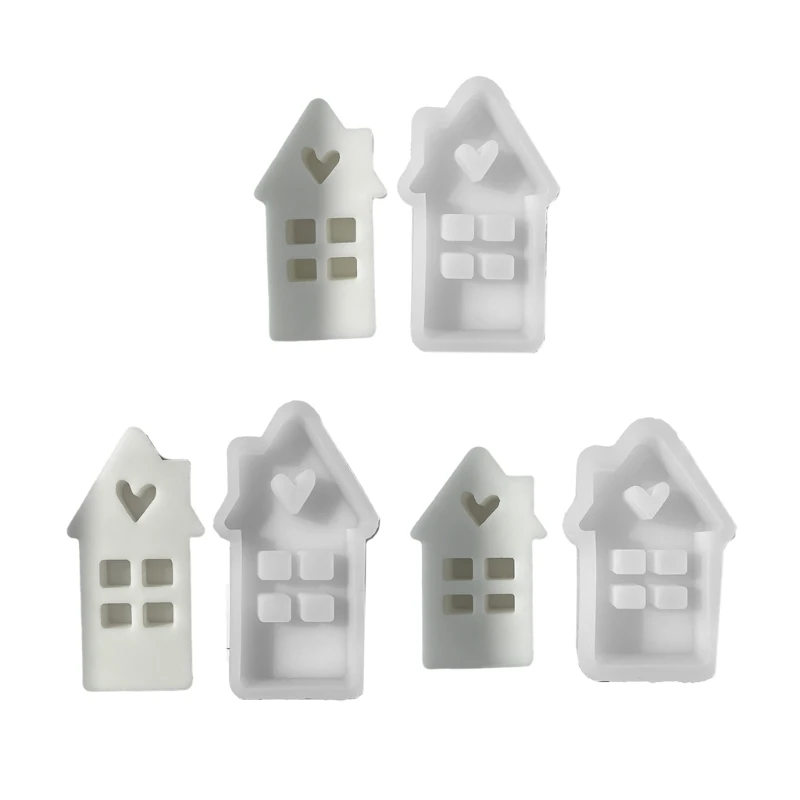 

DIY Casting Mold Heart House Mold Silicone Crafts Mold Pendant 3D Geometric Mold Decorations NEW arrival