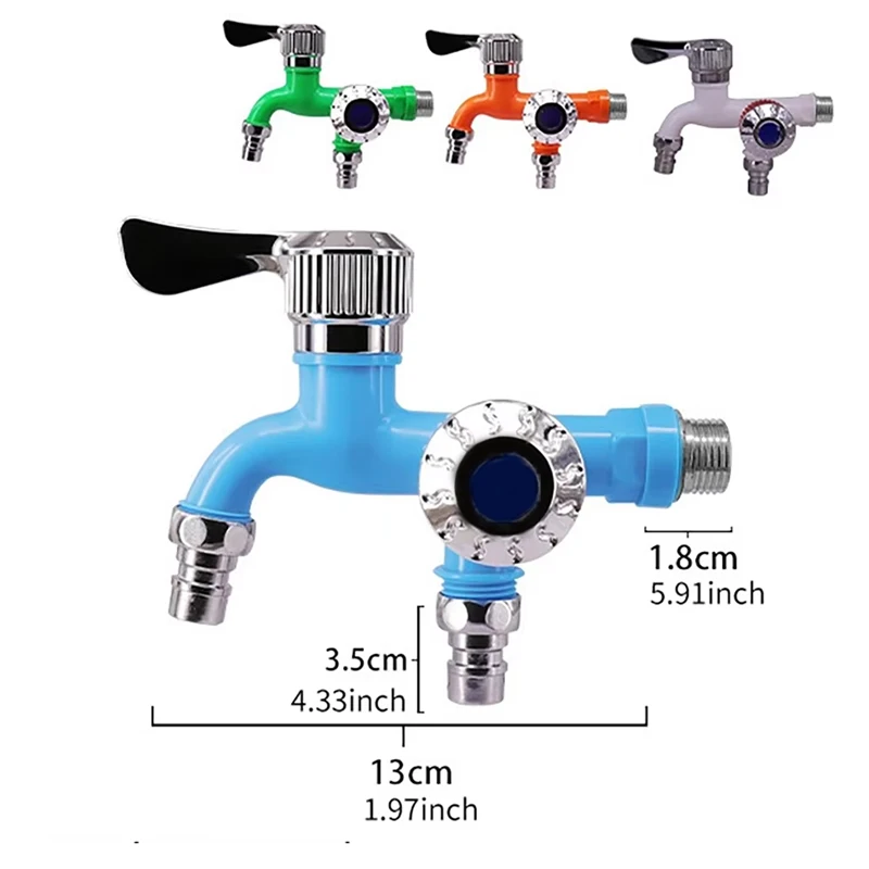 Multi-function faucet Splash-proof household plastic washing machine faucet kitchen dual-control dual-use splicer