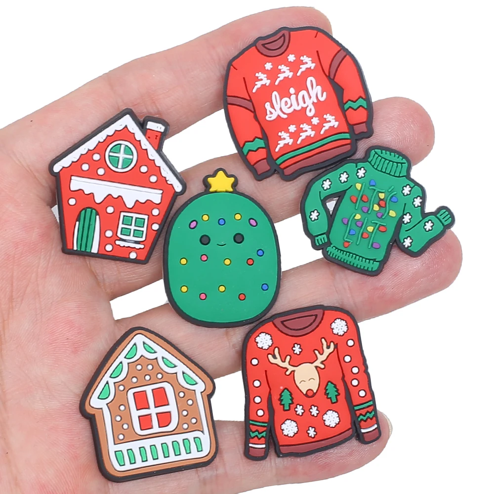 

New 1pcs Christmas Gift Box Shoe Charms Accessories Children Shoe Decorations Fit Wristband Croc Jibz Charms Party Present