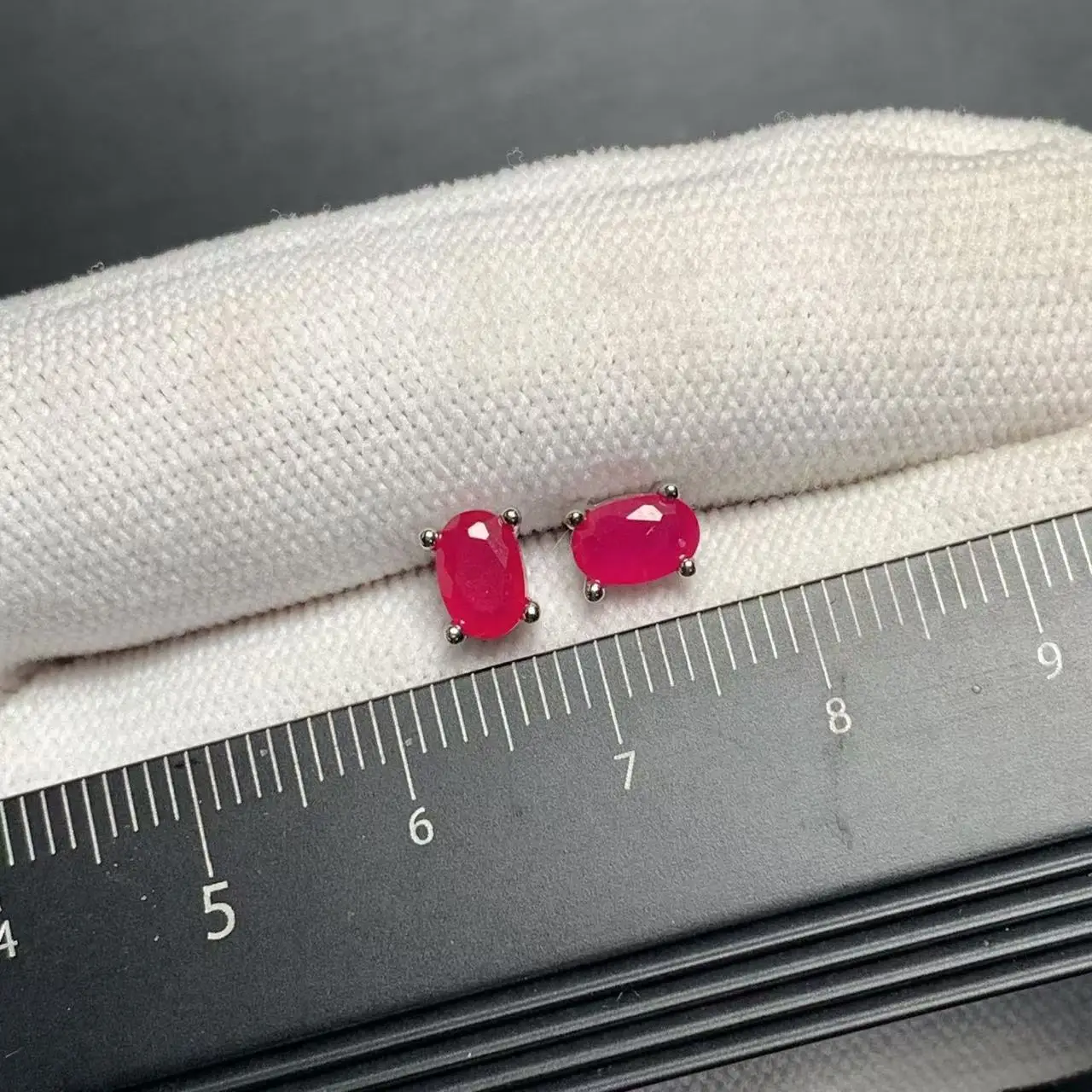 5*3MM Oval Natural Ruby Earrings 925 Silver Stud Earring For Women 925 Sterling Silver Cute Gift Prevent Allergy Fine Jewelry