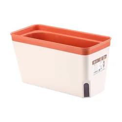 Contemporary Double Layer Self - Watering Indoor Planter Box (Orange)
