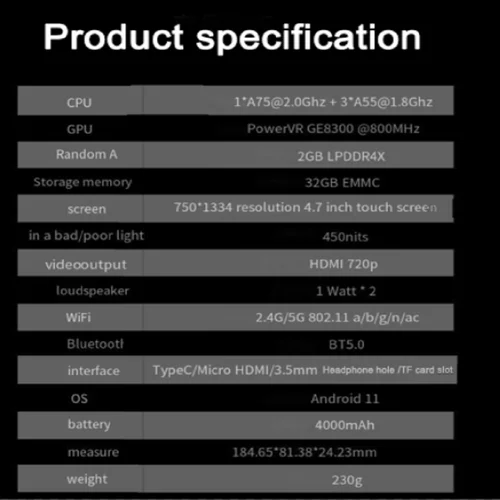 레트로이드 포켓 3 휴대용 게임 콘솔, 다 4.7 인치, 3G, 32GB, RP3, 안드로이드 11, 720P, HDMI, 와이파이, 5G, 게임 프론트엔드, 512G, 75000 게임 PSP 6