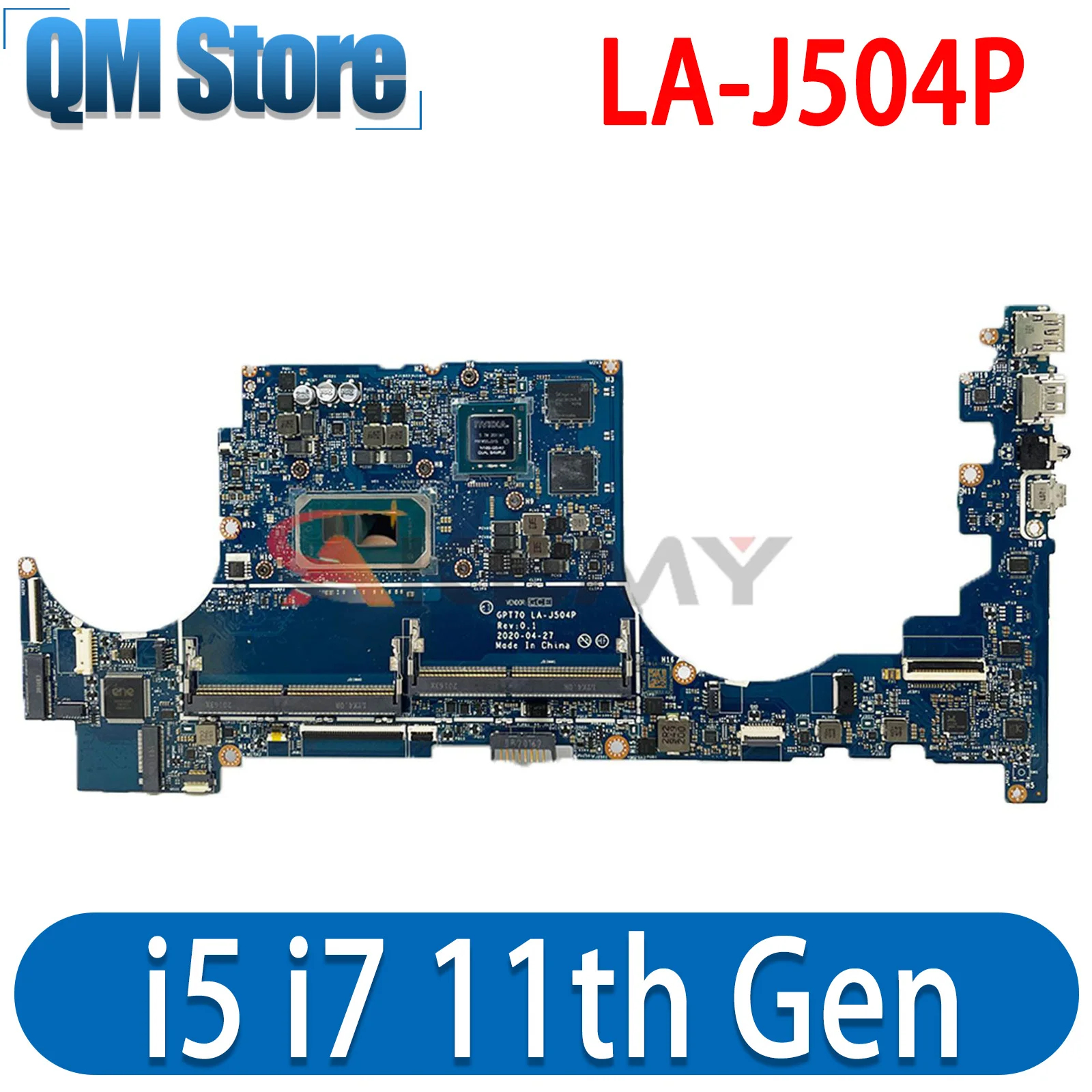 

Laptop Motherboard LA-J504P for HP 17-CG 17T-CG with i7-1165G7 i5-1135G7 MX450 4GB Fully Tested and Works Perfectly