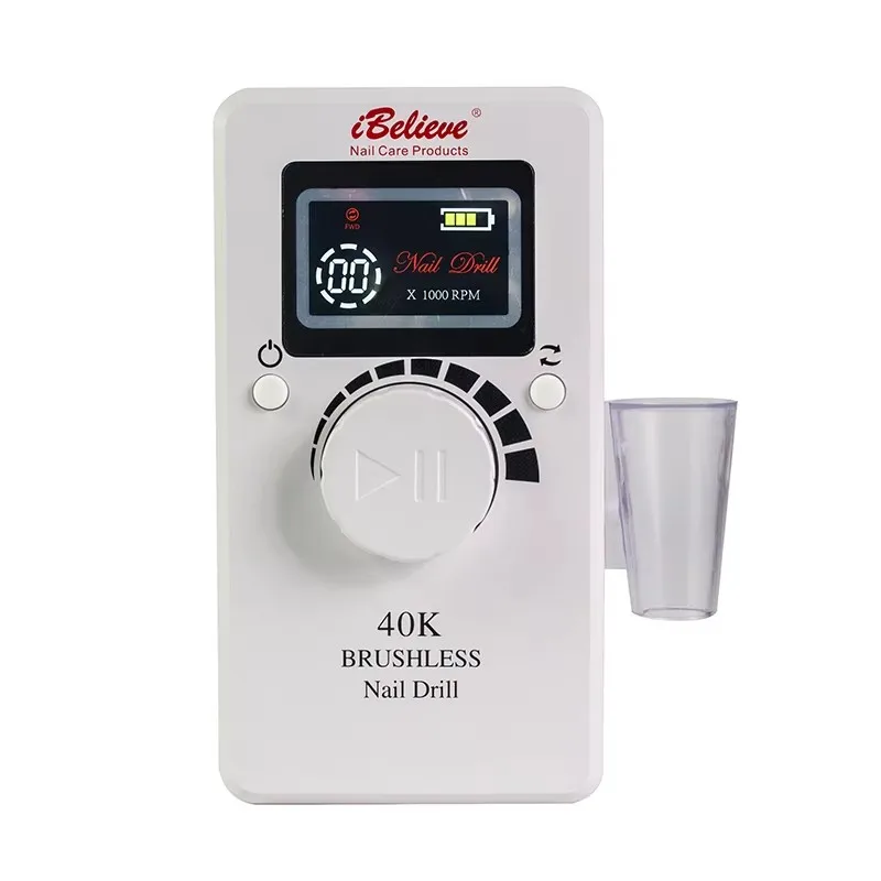 두 개의 LCD 디스플레이가 있는 40000rpm 90W 강력 무선 브러시리스 네일 전동 드릴 머신 (매니큐어용)