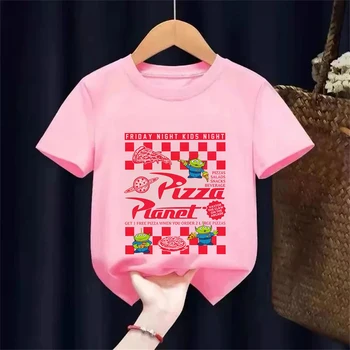 2026  Summer Toy Story Aliens Pattern Cotton T-Shirt  Kids Unisex Short Sleeve for Daily Leisure and Theme Activities Wear 1