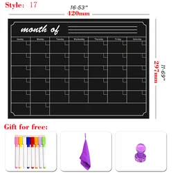 Large Magnetic Dry Erase Calendar and Message Board (BK17-8Pen1R1T)