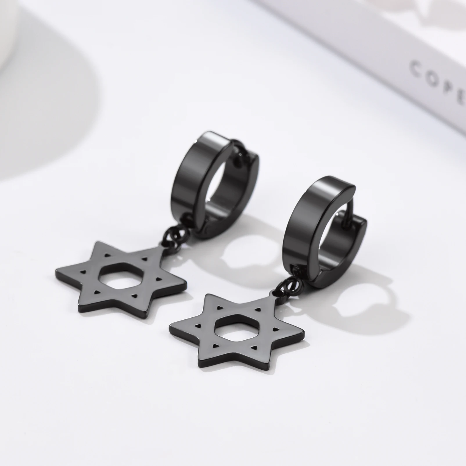 Star of David Earrings for Men Women Stainless Steel Hypoallergenic for Sensitive Ears