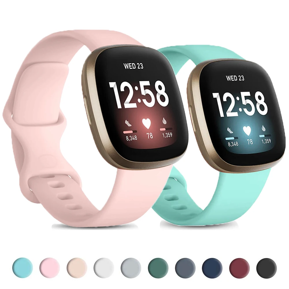 

Ремешок для умных часов Fitbit Versa 4 3 Sense 2, сменный силиконовый спортивный браслет для смарт-часов Fitbit Versa 3