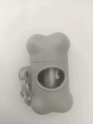 Bone-Shaped Dog Waste Bag Dispenser and Holder - 1box - 1bag (GRAY)