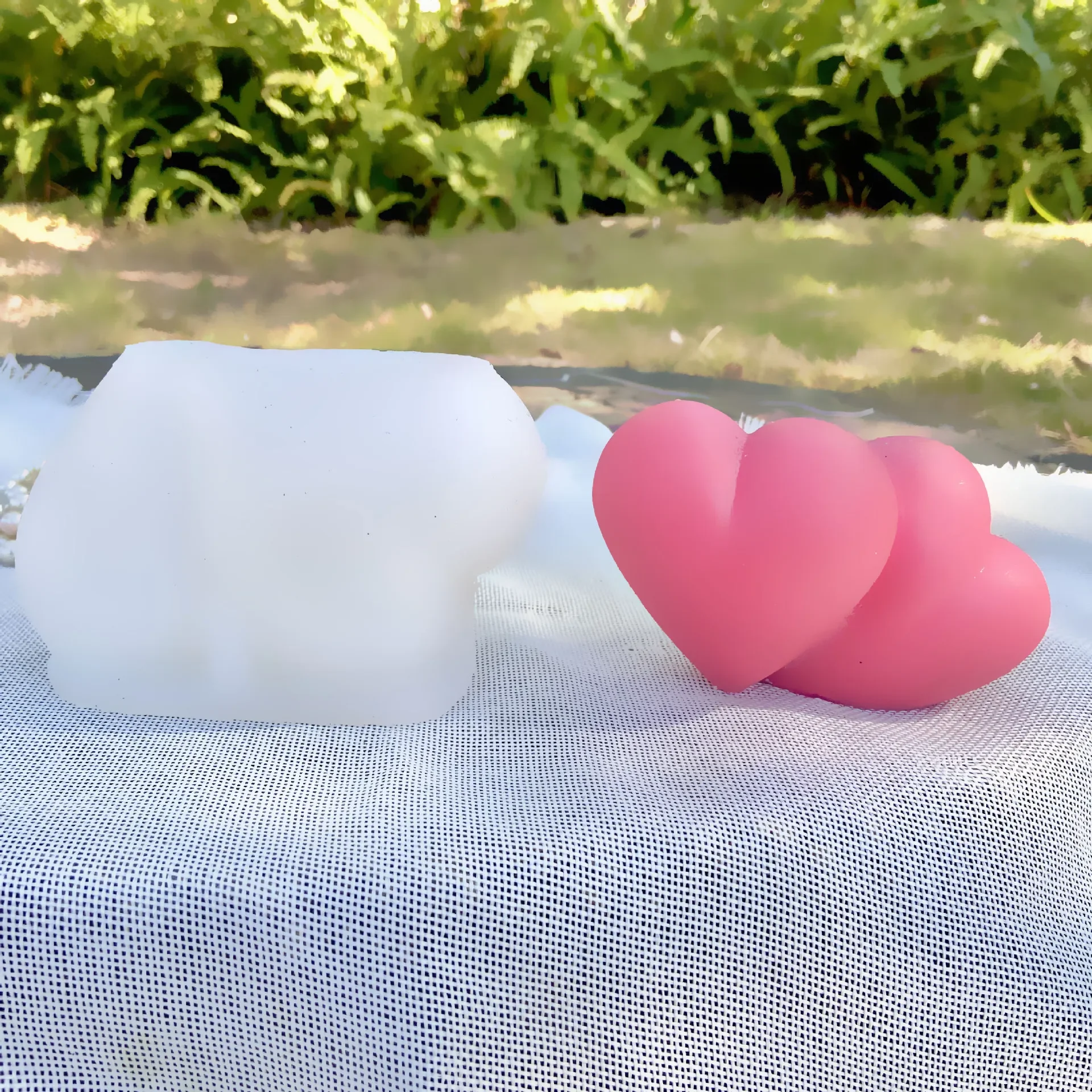 Heart-Shaped Candle Mould Heart-to-Heart Heart Aromatherapy Silicone Mold  Doppel Herz Soap Plaster Decoration Cake Mold 8346 - AliExpress