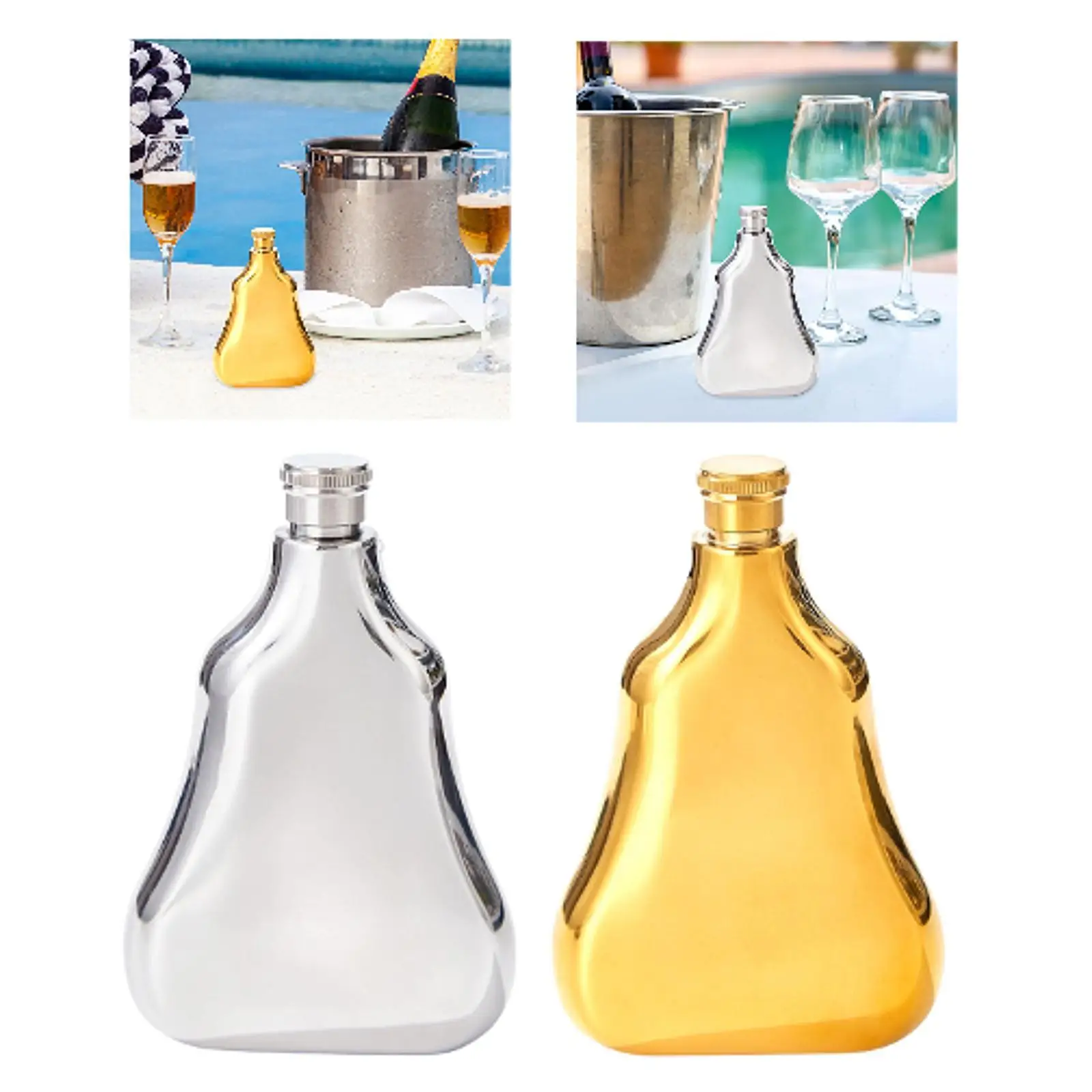 Hip Bottle with Cover Barbecue 6oz Birthday Gift Party Hiking Compact Reusable Small Outdoor Multiuse Pocket