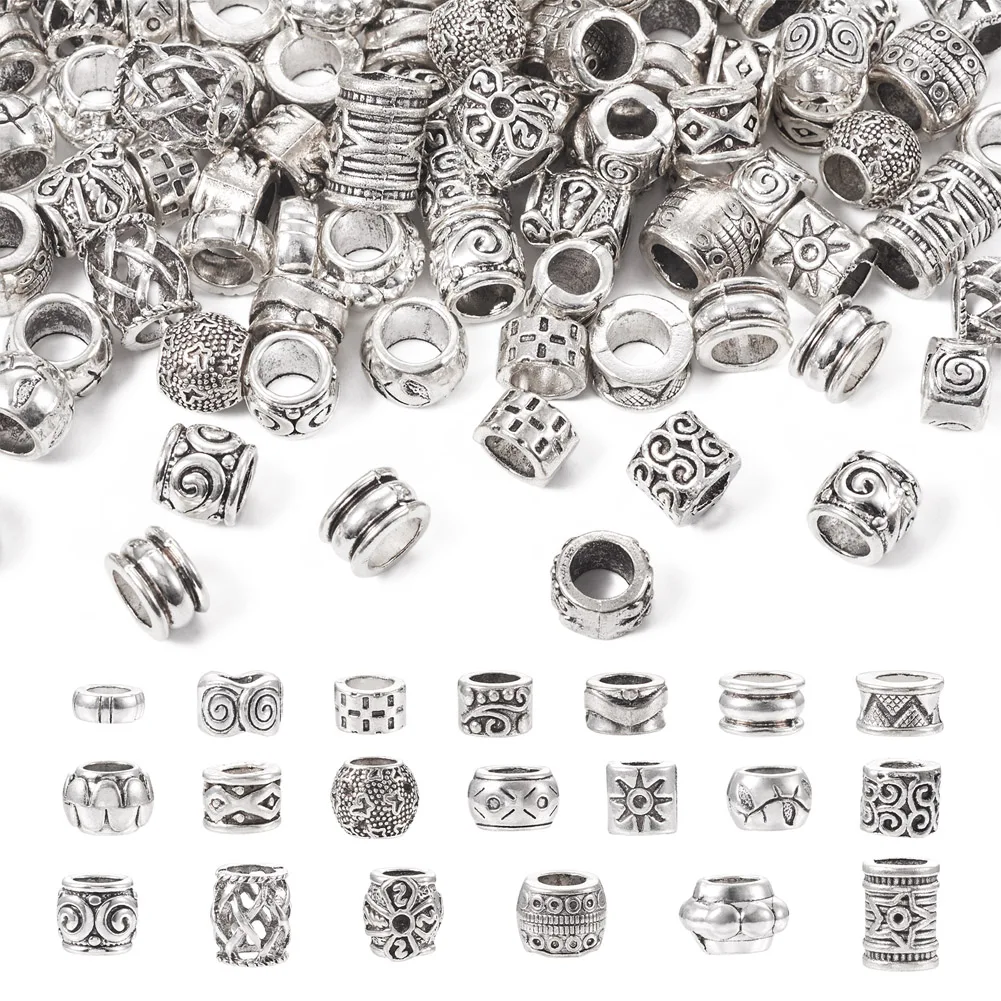 Tibetan Silver Metal Spacer Beads For Jewelry Making Big Hole 8-10mm Loose  Connector Findings Bracelet Necklace DIY Accessories - AliExpress