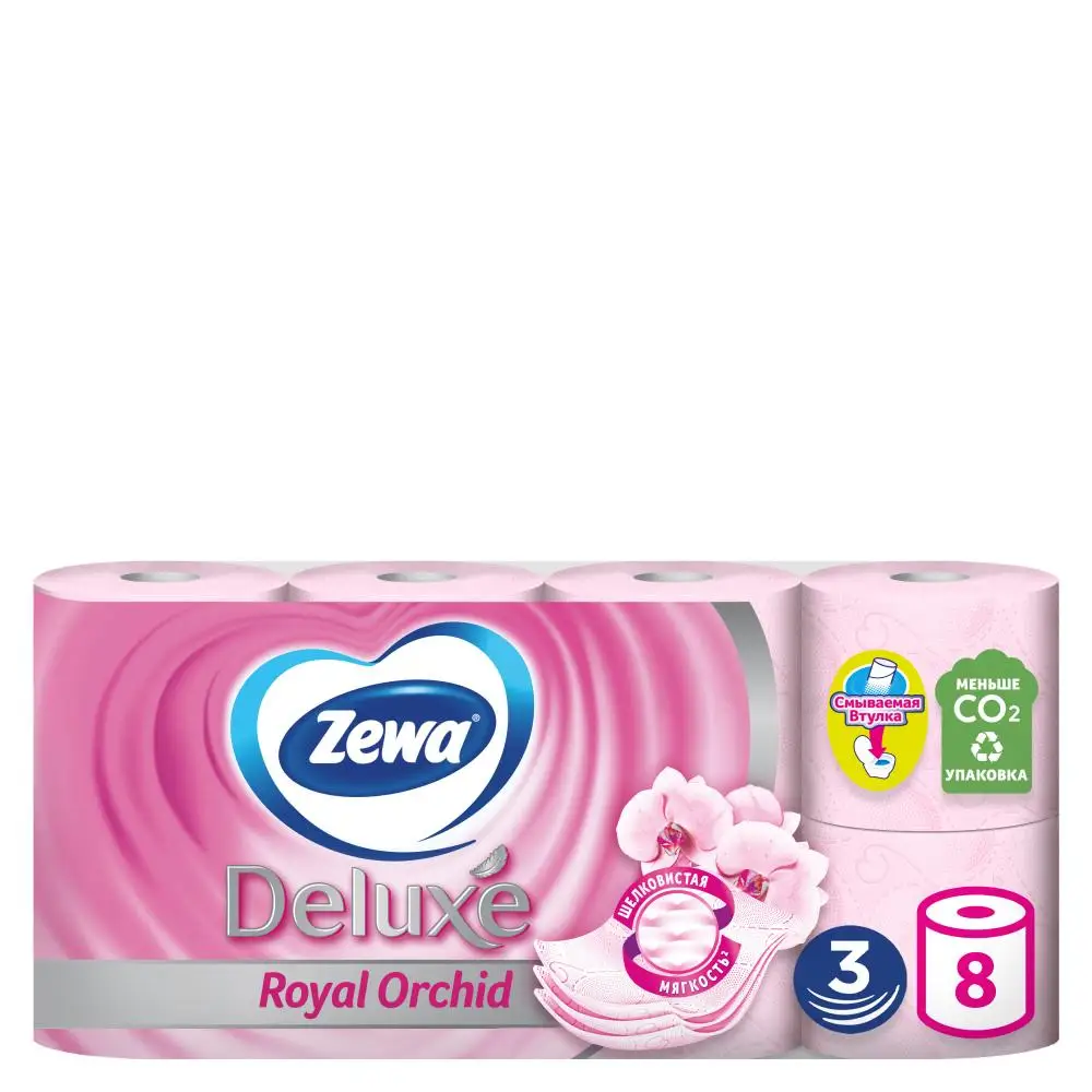 Zewa Туалетная бумага Deluxe Орхидея 3 слоя 8 шт. |