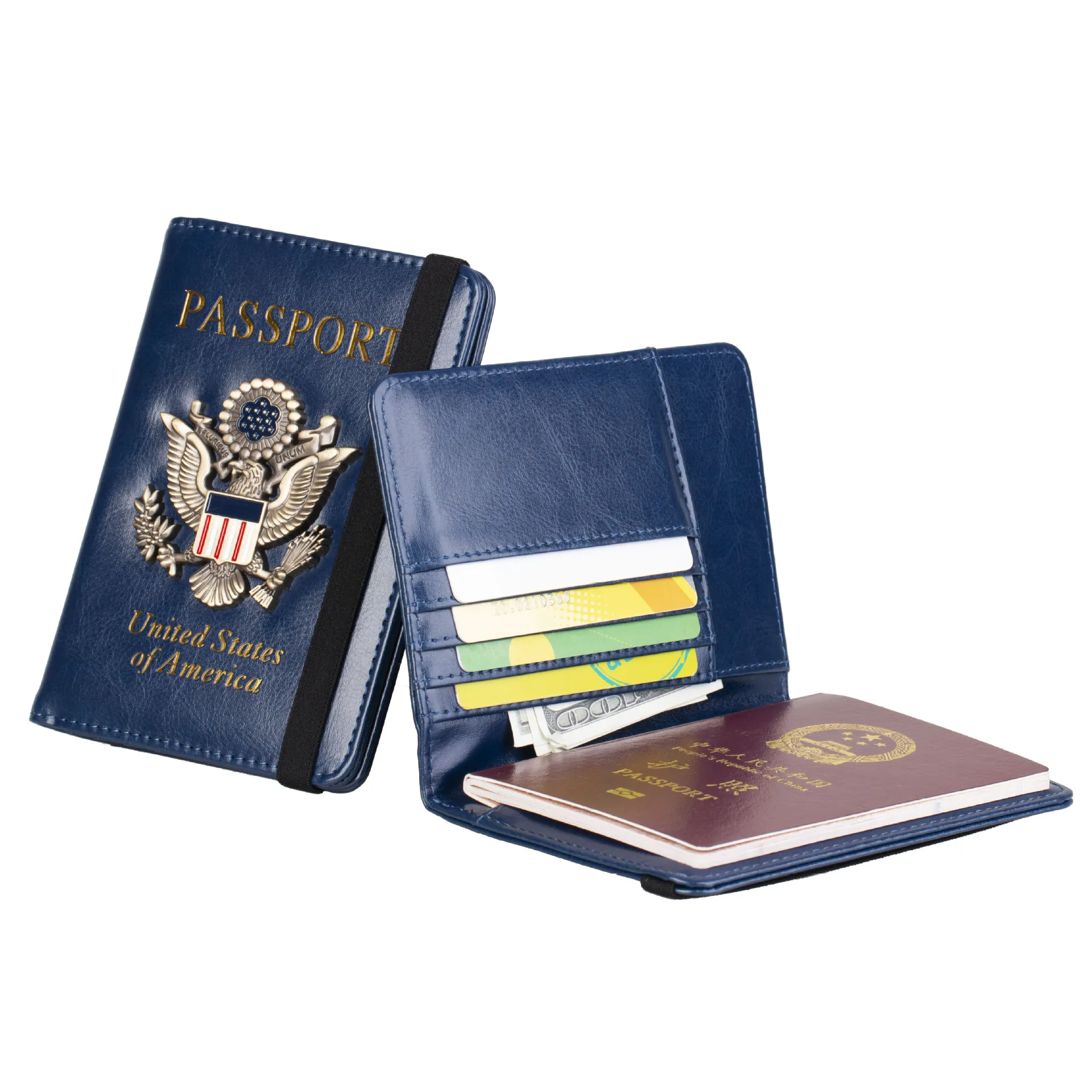 RFID Passport Holder Wallet - PU Leather Travel Accessory for Secure ID and Card Storage