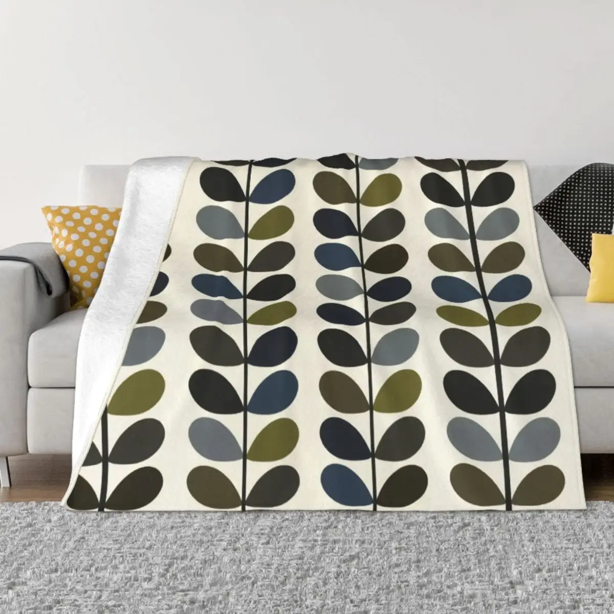 

Orla Kiely Mid Century Modern Blankets Comfortable Soft Flannel Autumn Scandinavian Throw Blanket for Sofa Car Bedroom