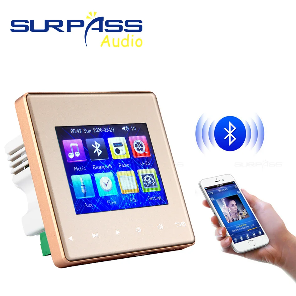 Blue-tooth Smart Control Music System Ceiling Speaker Modules Home Audio System Digital Stereo Amplifier In Wall Waterproof