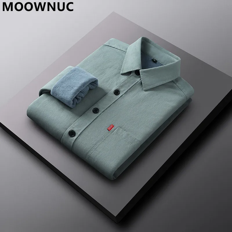 

2022 New Fall and Winter Men's Classic Fashion Long-Sleeved Shirt Men's Casual Slim Plus Cashmere Warm High-Quality Shirt M-3XL