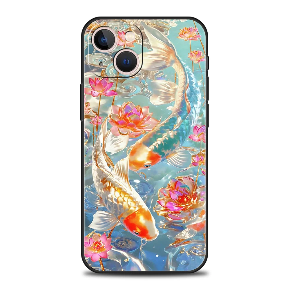 Artistic Koi Fish Carp Shockproof Phone Case - Soft TPU Shell Cover