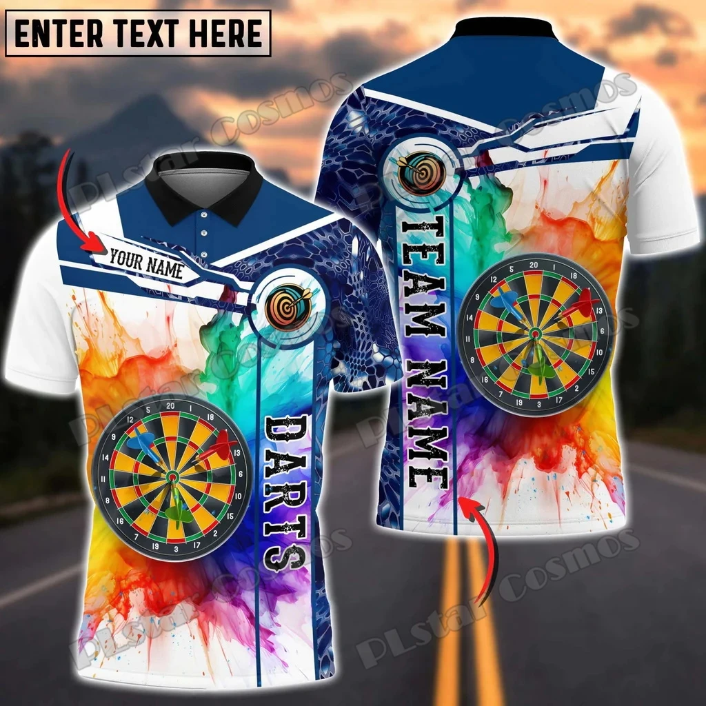 Kangaroo Dart Board Personalisierter Teamname 3D-gedrucktes modisches Herren-Poloshirt Sommer Unisex Casual Poloshirt POL144 – Detail 11