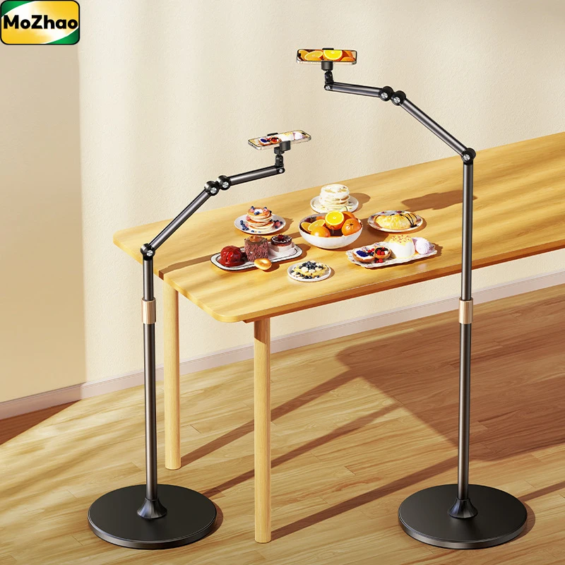 Tablet Stand Phone Holder Floor Lazy Support Stand Desktop Live Broadcast Aluminum Alloy Retractable iPad Clip