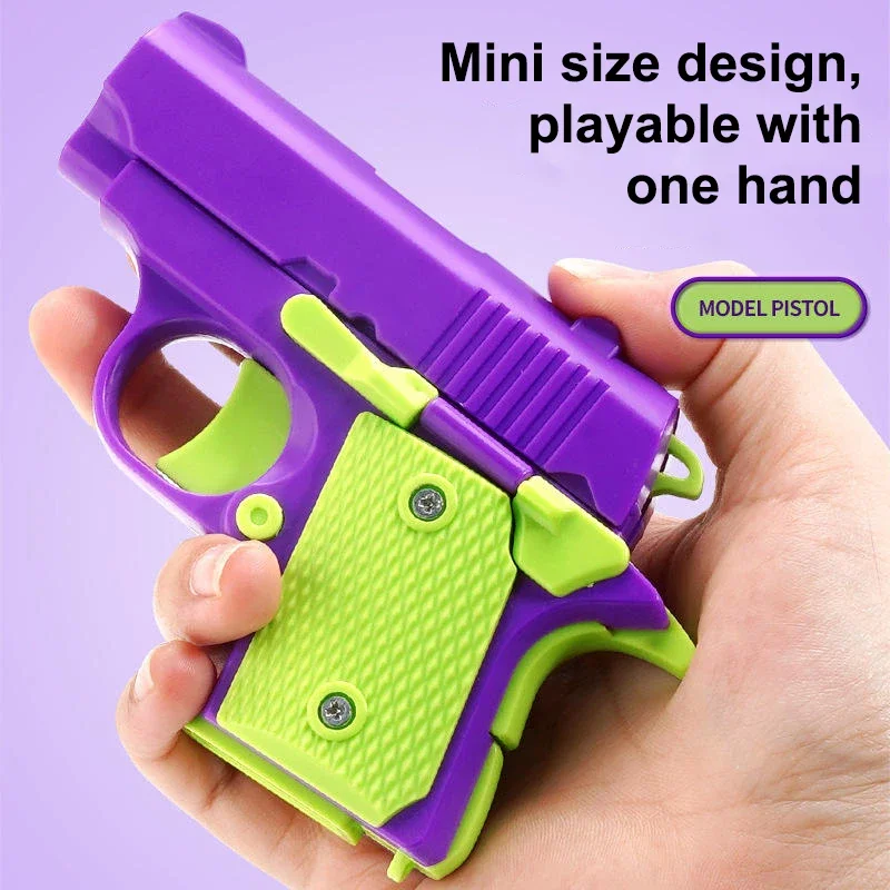 Fidget Toys Toy Guns Anti Stress Toys Mini Fingertip Toy Mini Model Guns 3D Printed Gun Pistol Fidgets 3D Gravity Knife for Kids Adults Decompression Toy Christmas Gift