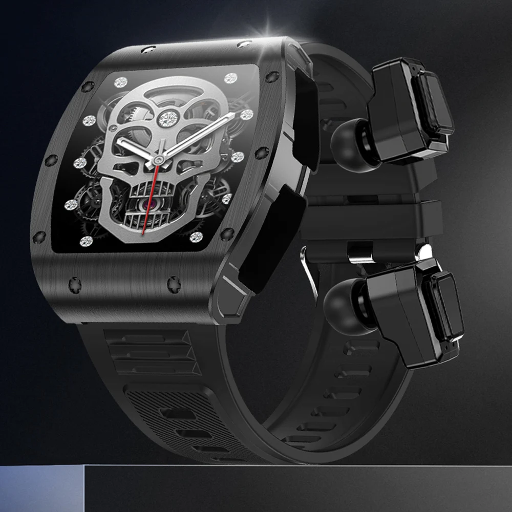 

TWS Earphone Smart Watch 2 IN 1 For Men A Bluetooth Call Music HIFI 9D Blood Pressure Detection Smartwatch For Android Ios