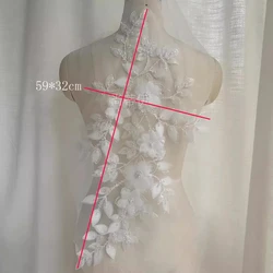Handcrafted Natural White 3D Floral Lace Nail Beads (Off white)