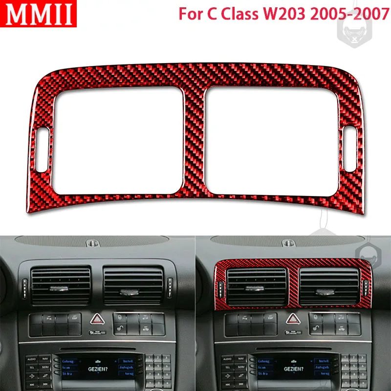 

RRX Car Interiors for Mercedes-Benz W203 C-Class 2005-2007 Carbon Fiber Central Air Outlet Cover Trim Stickers Car Accessories