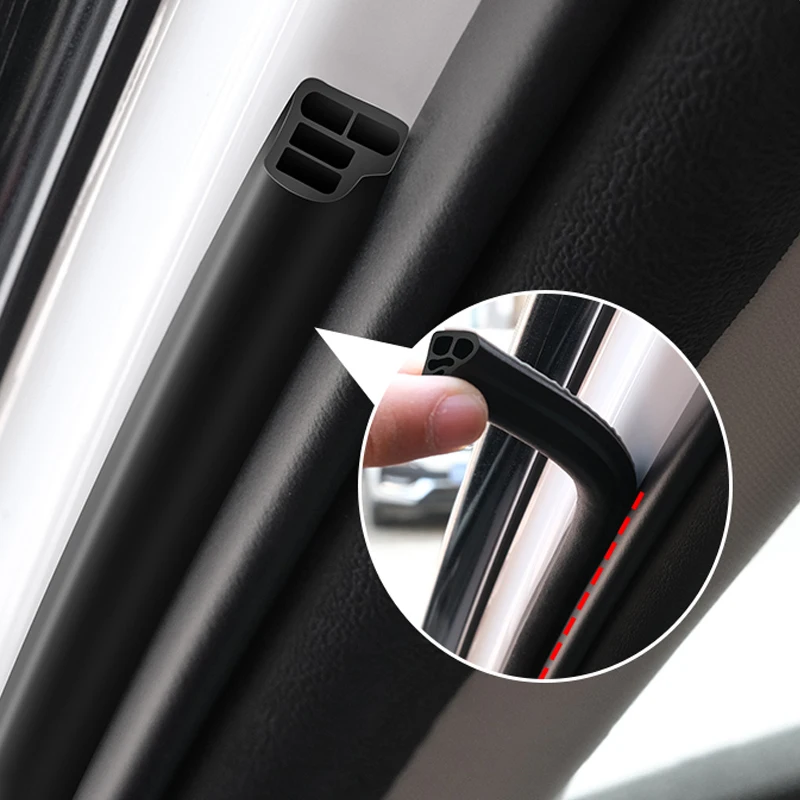 자동 더블 레이어 씰링 스티커 자동차 도어 고무 씰 스트립, 도어 트렁크 방음 Weatherstrip 인테리어 액세서리