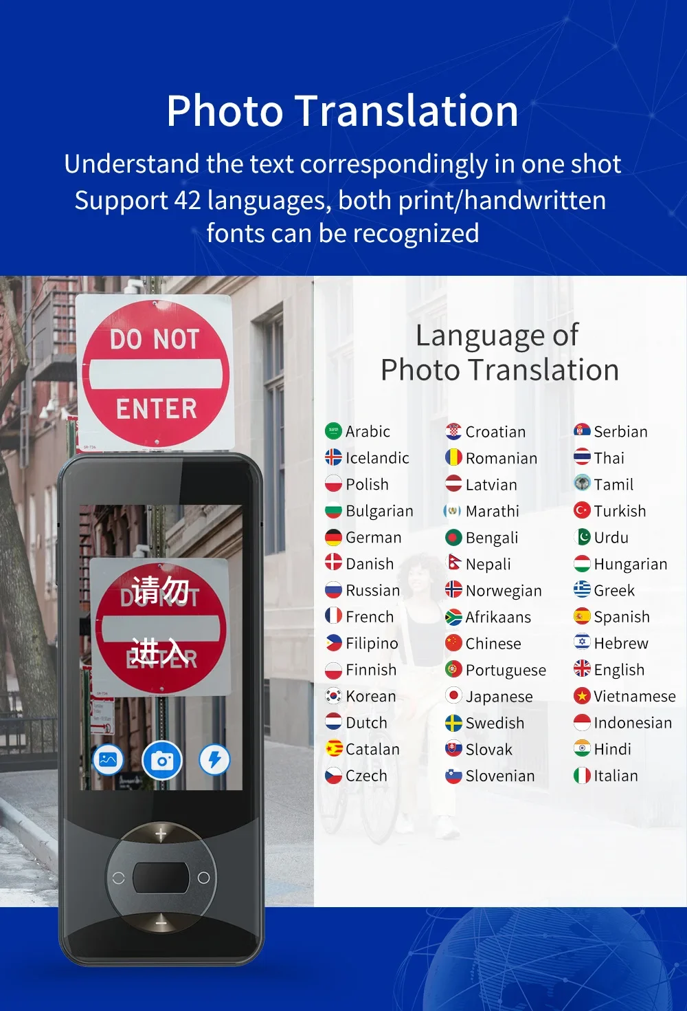 W10 Instant Voice Translator Language Translator In Real-time Smart Supports 127 Online Languages Translation