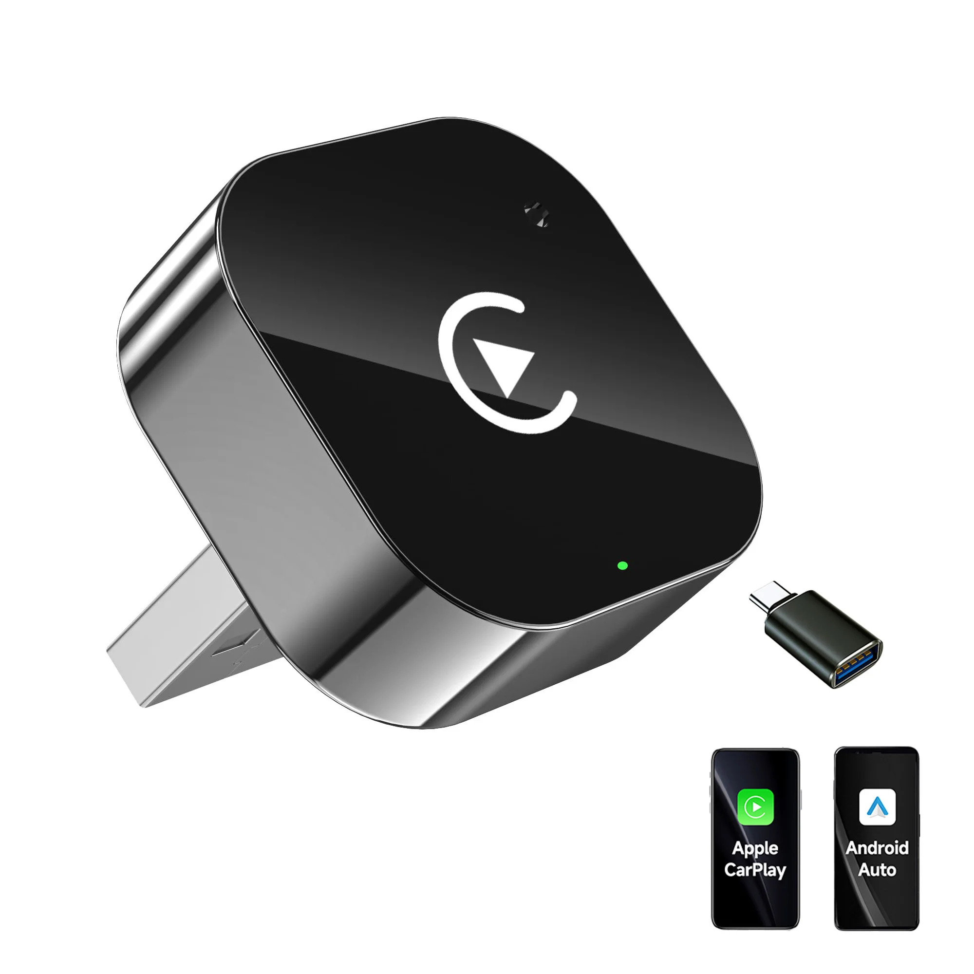 Wireless Carplay Adapter Plug and Play Wired to Wireless Dongle for iPhone iOS Auto Car Navigation